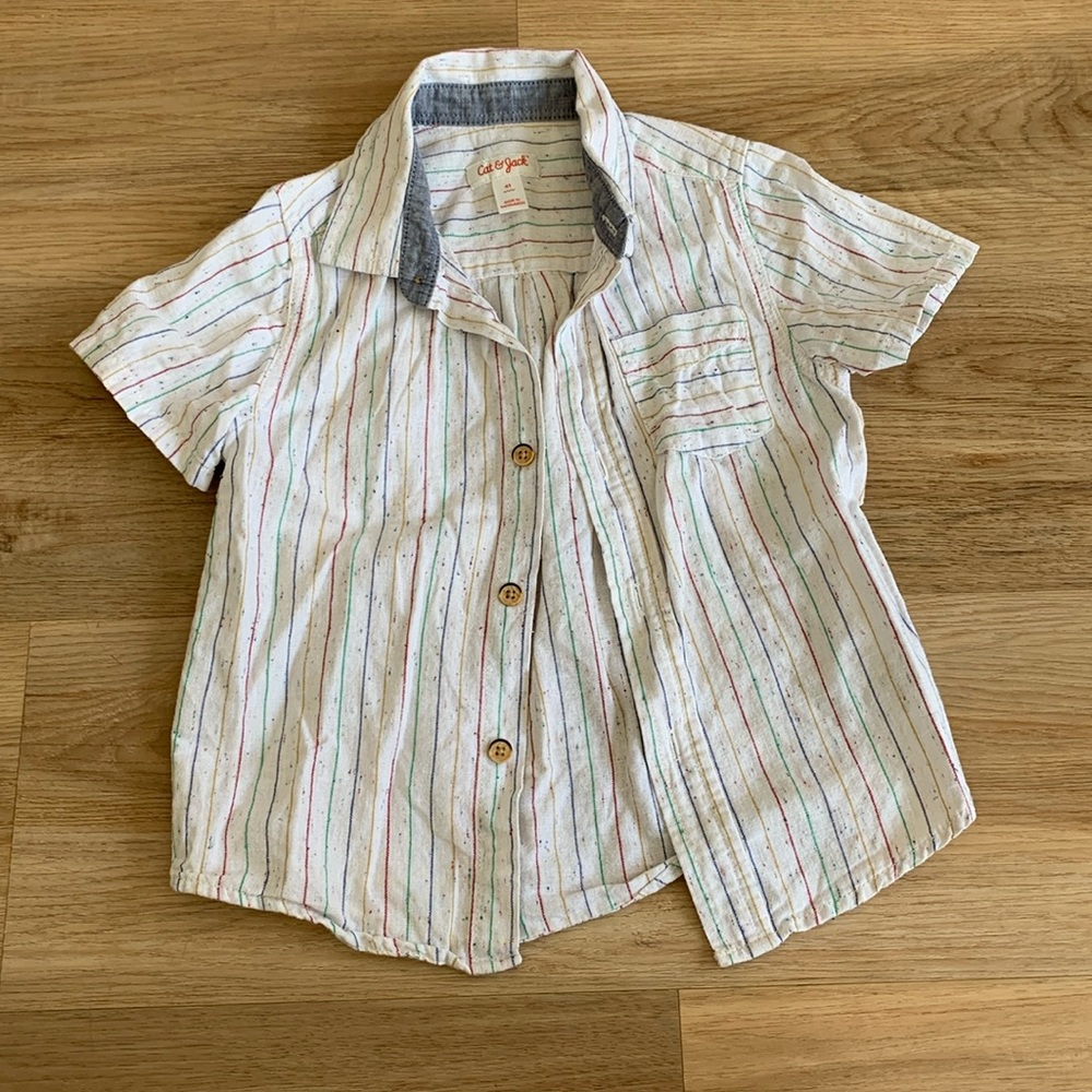 Cat and Jack striped  button down shirt 4T